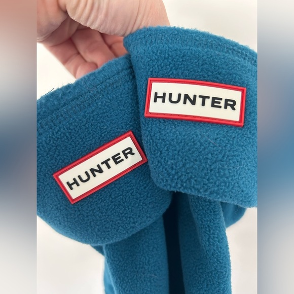 Hunter Teal Fleece Boot Liners Kids Large - Picture 4 of 6